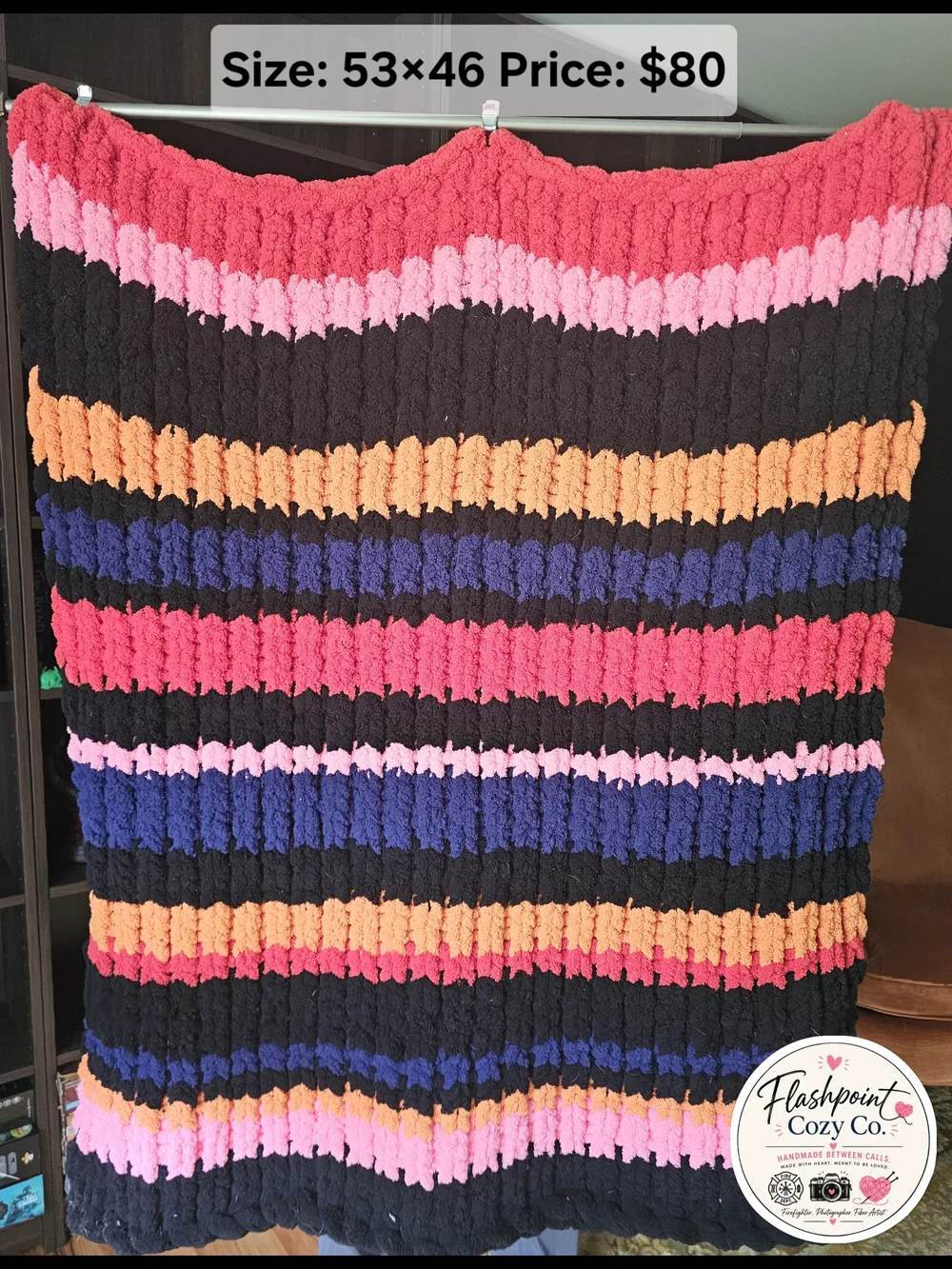 Handmade Chunky Throw Blanket | Bold & Colorful